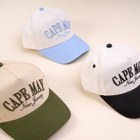 Cape May, New Jersey Hat (Blue or Black)